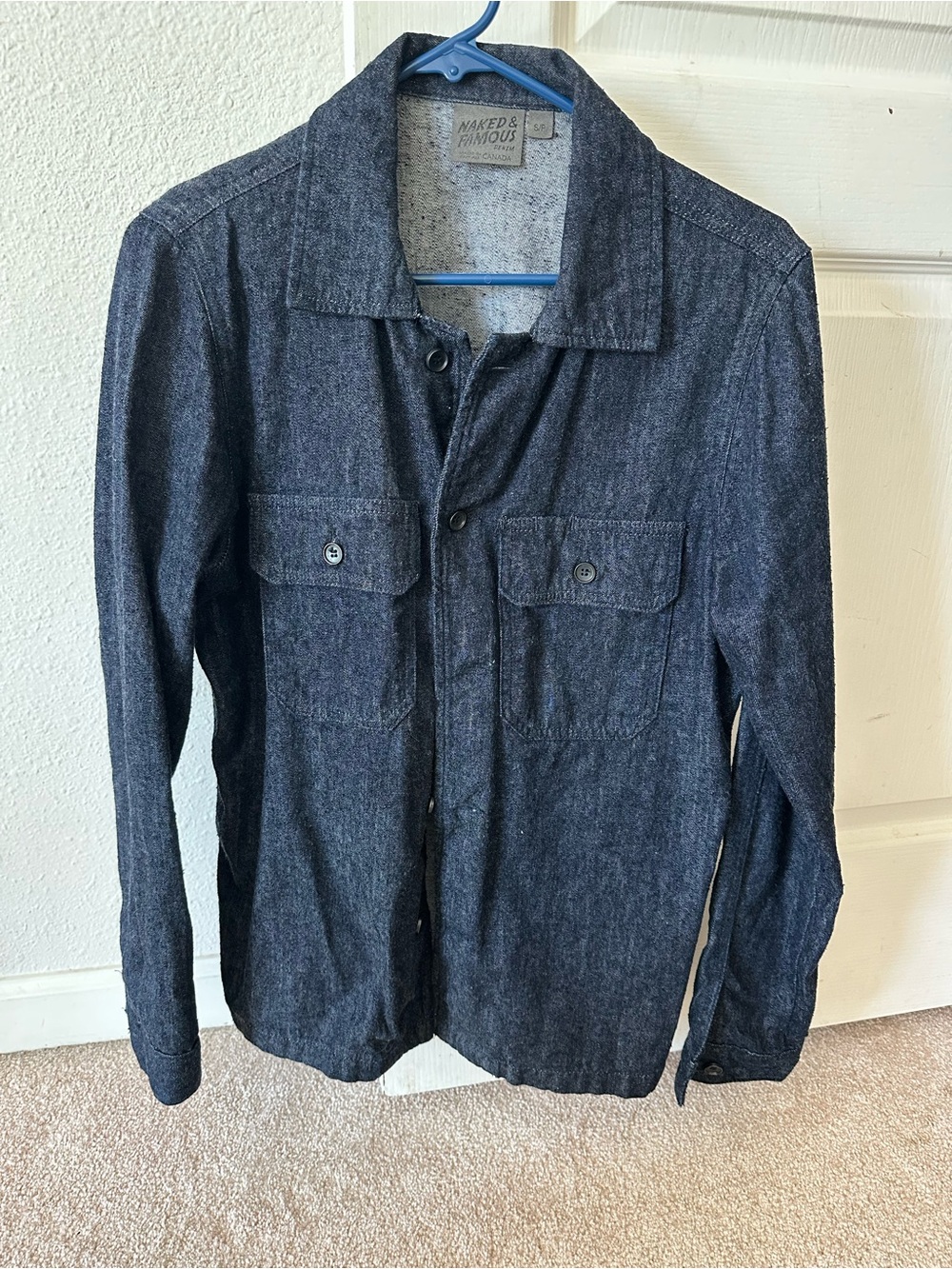 Naked and Famous slubby denim chambray work shirt